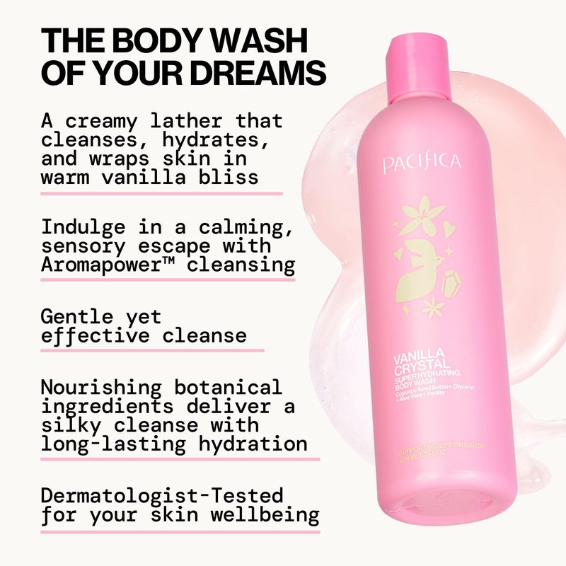 Pacifica Body Wash - Vanilla Crystal Super Hydrating Body Wash - Bath & Shower Gel - Clean Beauty, Vegan & Cruelty-Free Dermatologist Tested - Image 3