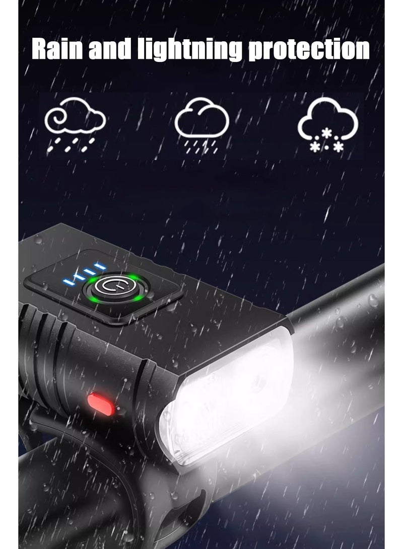 Bike Light Front and Back, USB Bicycle Light with Loud Horn, 3 Lighting Modes Waterproof Cycling Light Bike tail light - Image 1