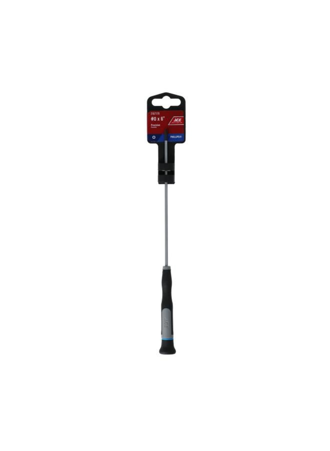 ACE Precision Phillips Screwdriver Black and Grey #0 x 6inch 
