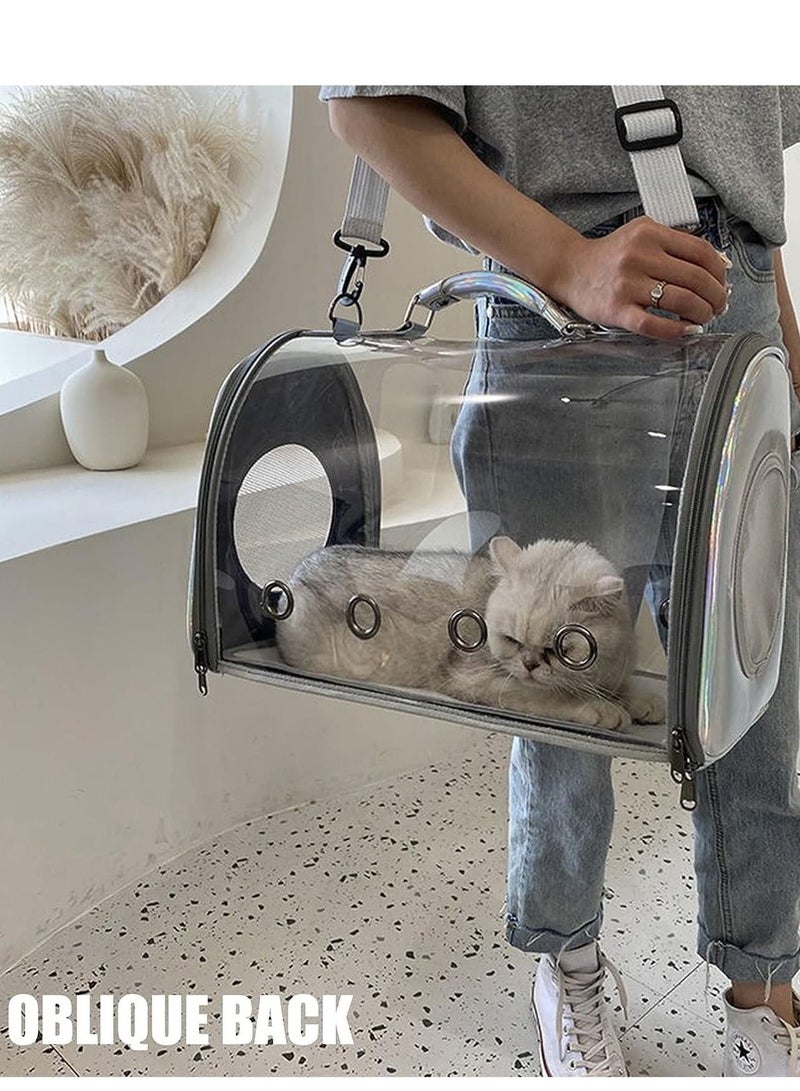 vsell24 Light Weight Transparent Travel Breathable See-Through Shoulder Bag for Cats, Puppies, Birds And Small Animals 43x25x27cm - Image 3