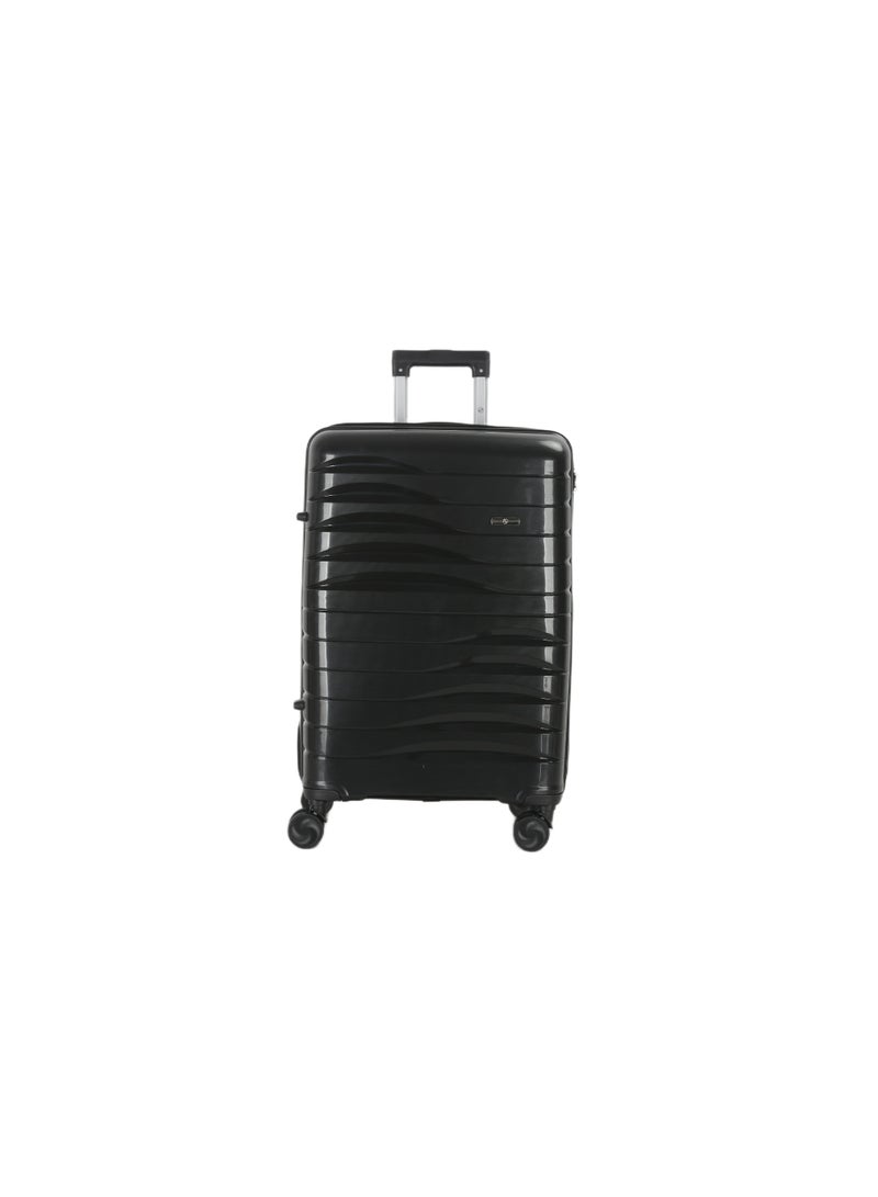 اتش تي مجموعة حقائب سفر إتش تي، من أربع قطع - حقائب سفر صلبة بعجلات دوارة، ومقبض تلسكوبي، وسحابات مقاومة للانحشار (13/20/24/28 بوصة، 13.5/49/76/129 لترًا، مجموعة سفر خفيفة الوزن، لون أسود) - Image 3