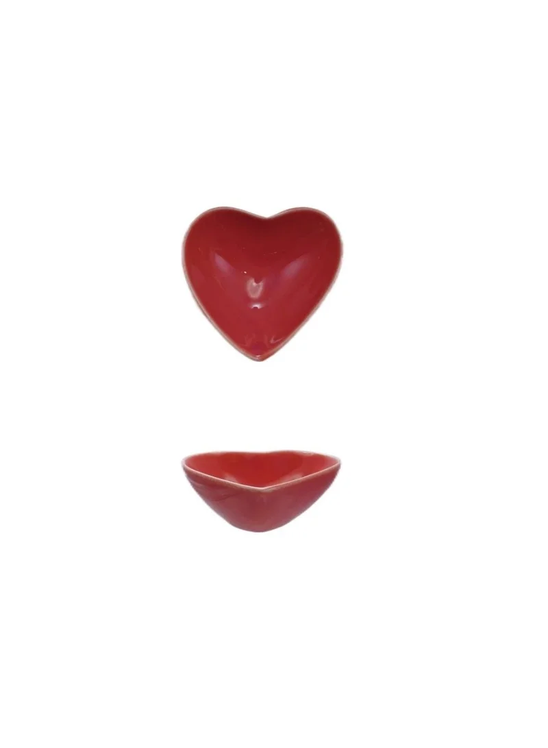 The Saffron Souk Heart Shaped Trinket Dish- Red
