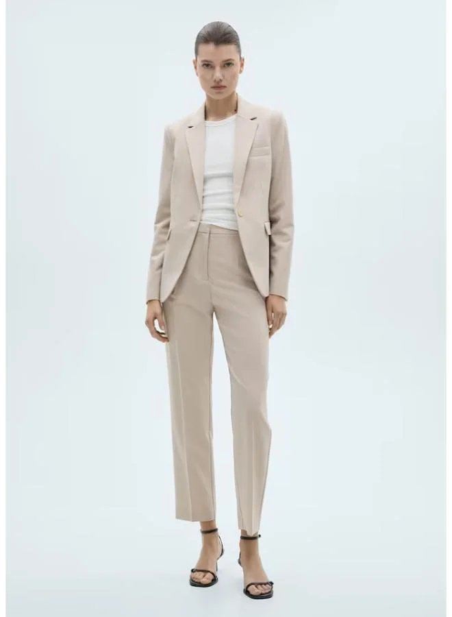 MANGO High Waist Straight Suit Trousers