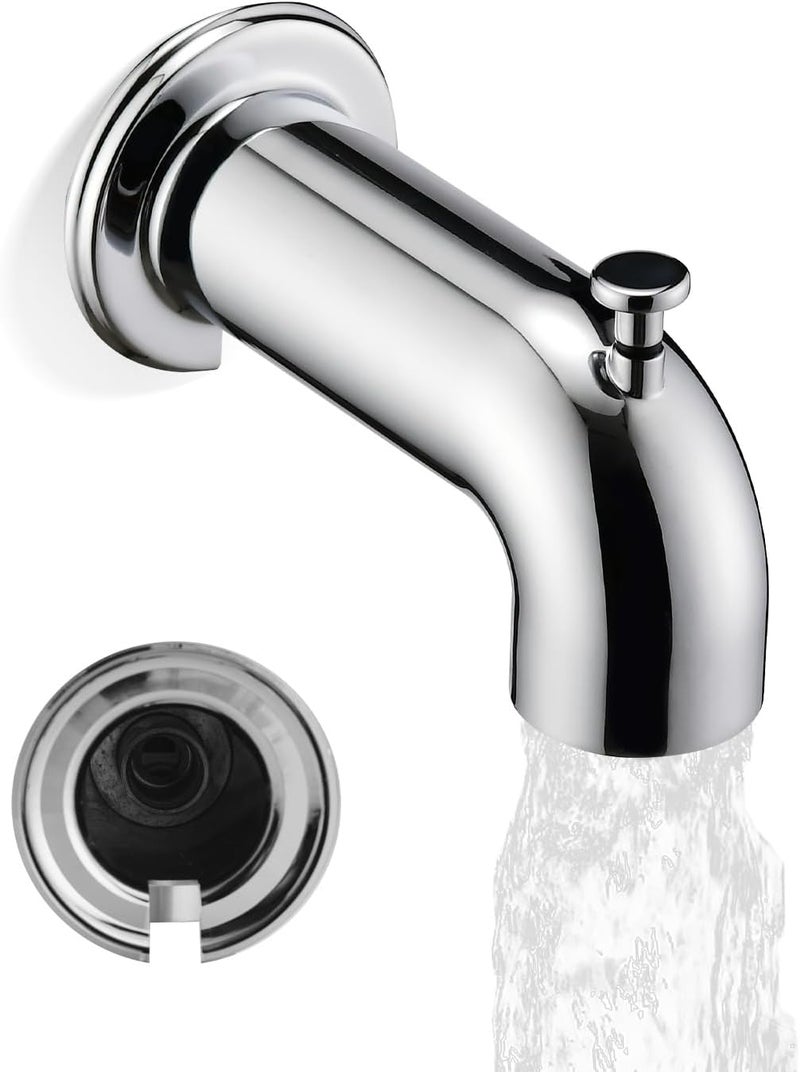 LOCALAND Extra Long Tub Spout with Diverter, Fits for 1/2" IPS Threads,Chrome Plated - Image 1