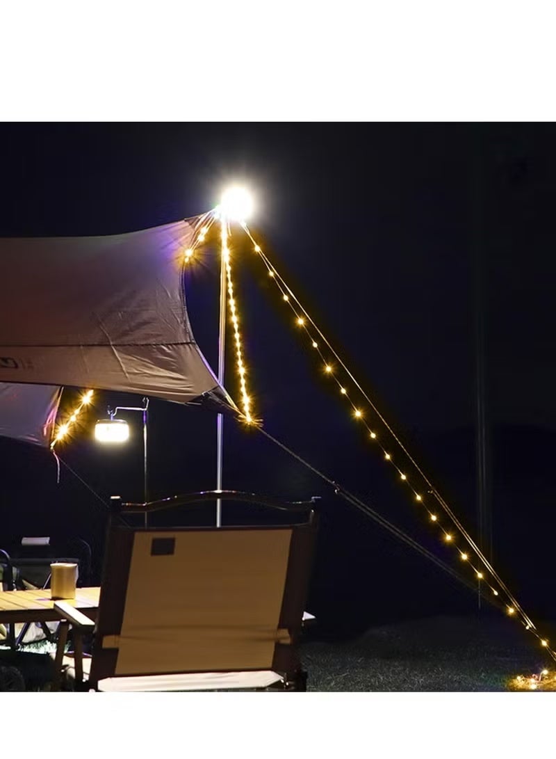 Portable Camping String Lights, 2 in 1 USB Rechargeable Outdoor Light Holiday Decoration Lanterns Garden Yard Star Lamp, Adjustable Brightness and 5 Modes - Image 5