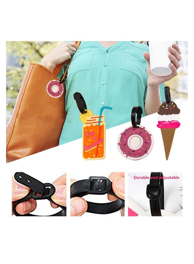 Generic Luggage Tags, 6 Pack PVC Luggage Baggage Handbag Tag Unique Suitcases Luggage Labels Dessert Cartoon Style for Luggage  - Image 2