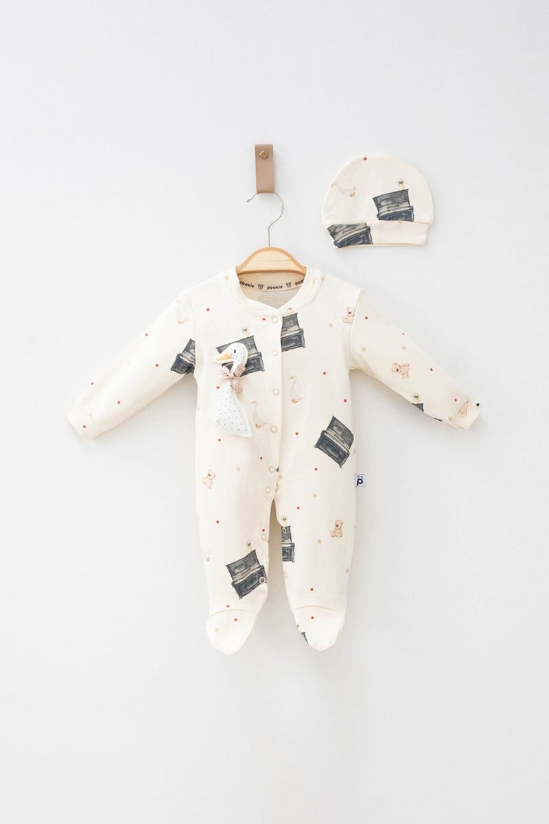 Modam Bebek Modam Baby Unisex Duck Hat Booties Overalls