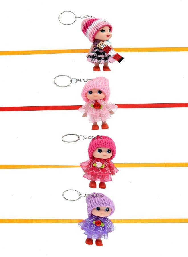 Pride Store Adorable Pack of 4 Soft Multi color Dolls Rakhis with Roli Chawal, Rakhi for Kiddo, Kids, Younger Brother, Bro, Kids, Child, Youngster, Little one, Baby, Baby boy, Baby girl - Image 3