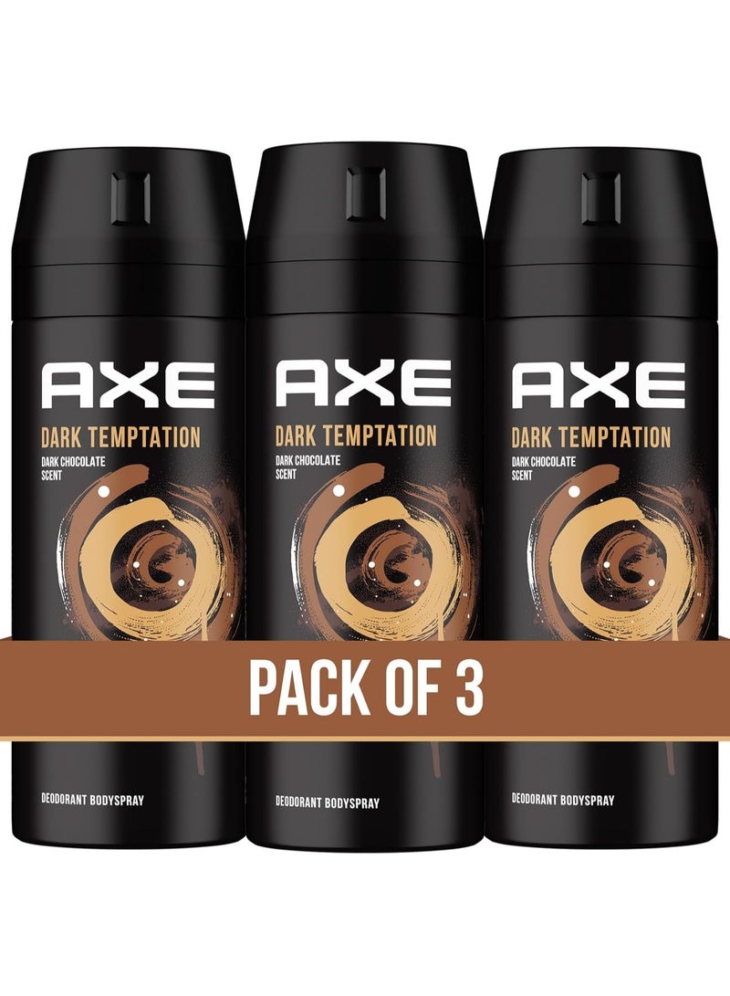 Axe Dark Temptation Deodorant Body Spray 3 x 150ml, 48H - Image 1