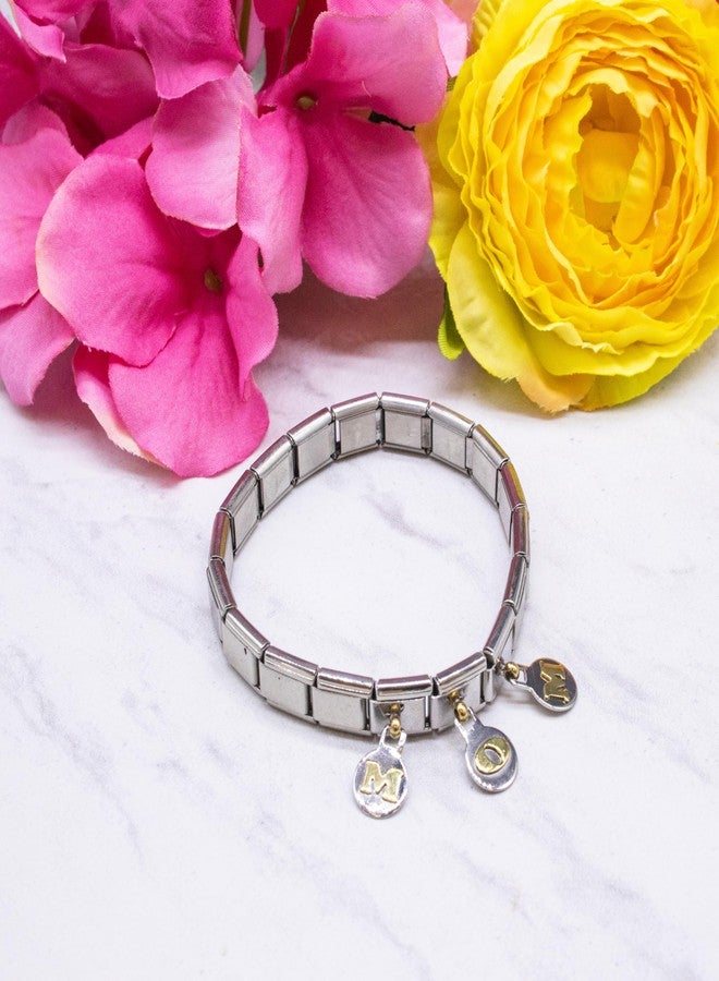 Fablinks Italian Charm Mom Bracelet, 9mm Stainless Steel Gold Link Mother's Day Jewelry, Modular Dangle Mom Charm Jewelry Links for Women - Image 5