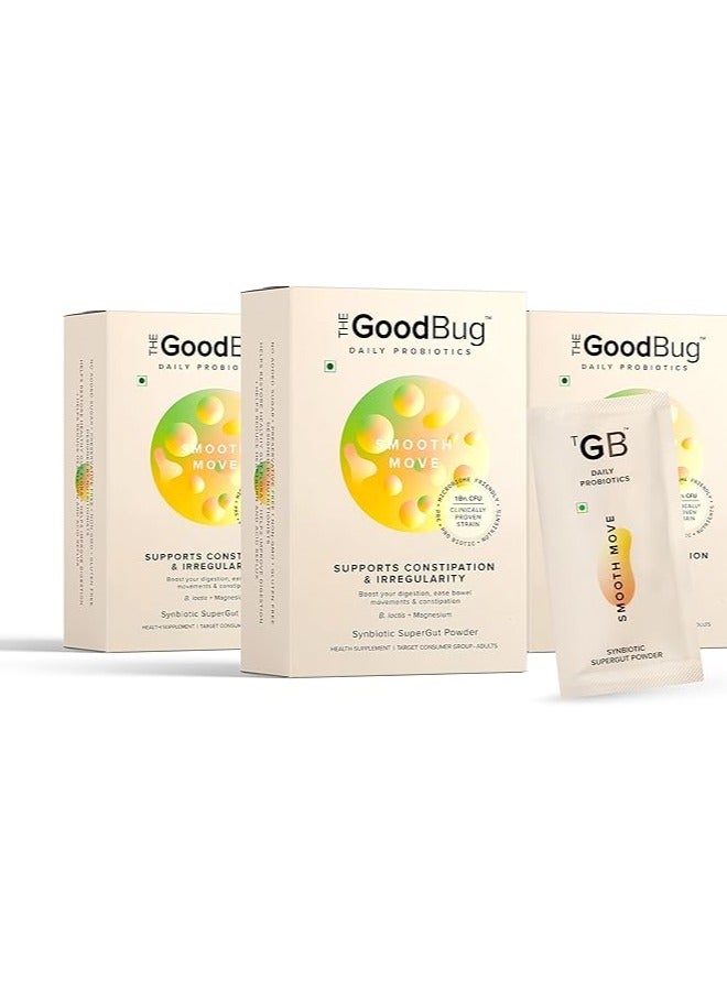 The Good Bug Smooth Move Super Gut Powder For Constipation Relief And Bowel Movement Pre And Probiotic Supplement For Men And Women 1 Billion Cfu Of Clinically Proven Strains 90 Days Pack - Image 1