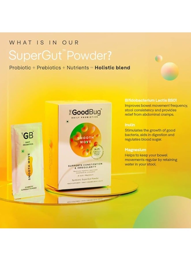 The Good Bug Smooth Move Super Gut Powder For Constipation Relief And Bowel Movement Pre And Probiotic Supplement For Men And Women 1 Billion Cfu Of Clinically Proven Strains 90 Days Pack - Image 3