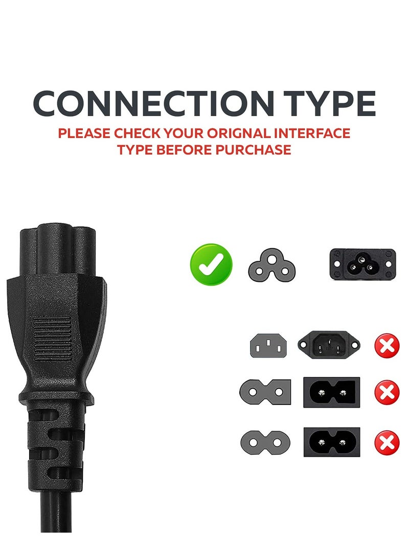 TLAXCA 3 Pin UK Cloverleaf Power Cable 1.5M for Laptop Chargers, PC, Printers, Scanners, TV Mains Power Cord for Home and Office Use - Image 2
