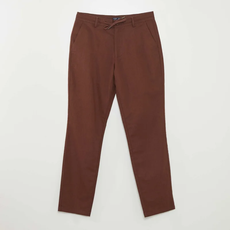 Kiabi Straight-Leg Chinos Brown