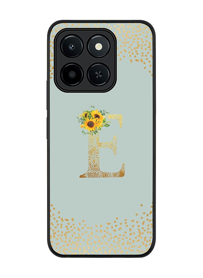 Stylizedd For Honor X6c Case,Slim fit Camera Protection, Shockproof Thin Phone cover  - Custom Floral Monogram - E  (Light Grey )