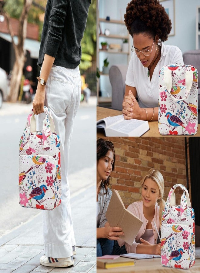 DSIUE Bible Cover Case for Women Girls Bible Cover Carrier Carrying Organizer Bag with Handle Zippered Pocket, Gift for Women Girl Kid (Magpie White) - Image 3