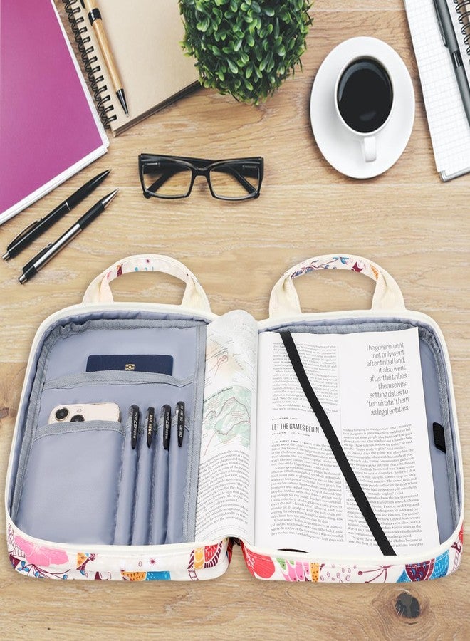 DSIUE Bible Cover Case for Women Girls Bible Cover Carrier Carrying Organizer Bag with Handle Zippered Pocket, Gift for Women Girl Kid (Magpie White) - Image 2