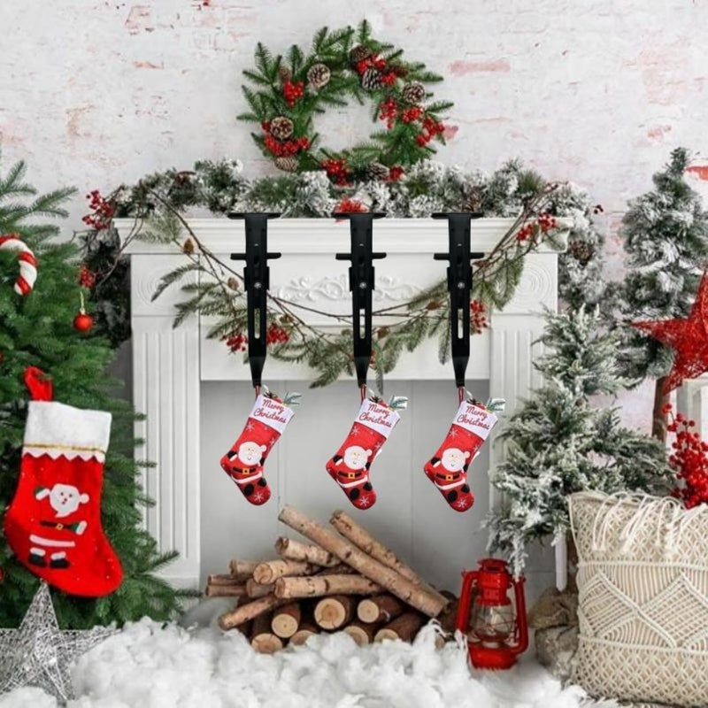Modern Adjustable Hooks Iron Construction Space Saving Wall Mounted for Gloves & Accessories Christmas Sock Holder Iron - Image 2