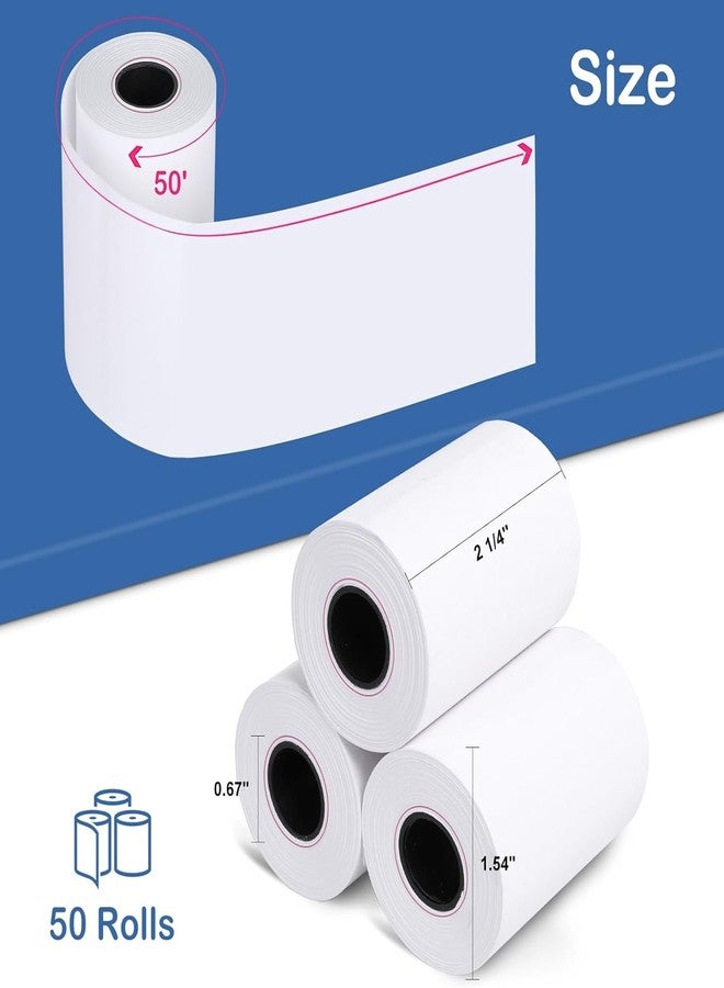 Pony Packaging 2 1/4" x 50' Thermal Receipt Paper Rolls 50 Rolls,BPA Free Receipt Paper - Image 5