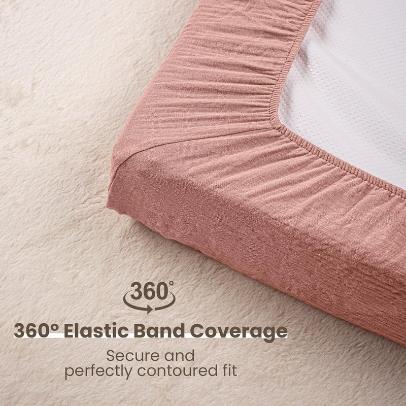 PRIMLECT Muslin Changing Pad Cover Unisex, Solid Color Muslin Baby Changing Mats for Boys & Girls, 100% Cotton 3-Pack Breathable and Skin-Friendly Changing Table Covers, Large - Image 2