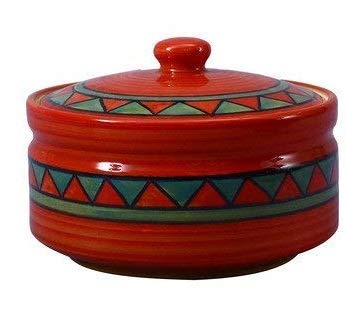 Caffeine Ceramic Handmade Rustic Brown Serving Casserole with Lid (Set of 3) - Image 2