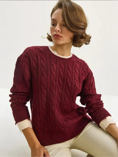 Bianco Lucci LUCCI Hair Braid Patterned Sweater