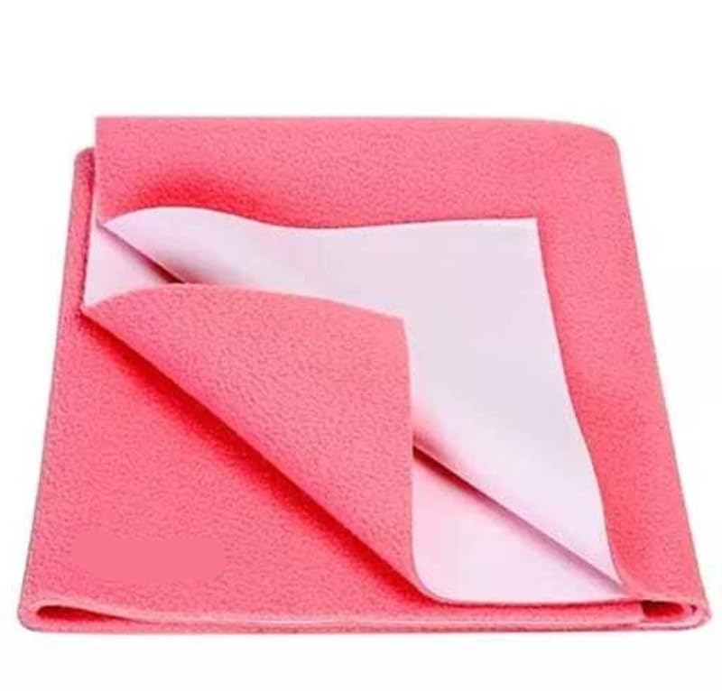 Blenzza Deco™ Cotton New Born Babies Dry Sheet Baby Bed Protecting Mat Pack of 1 (Salmon Pink) - Image 1