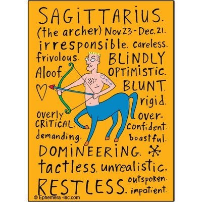 Ephemera, Inc Sagittarius Naughty Clayboys - 2" x 3" Blue Aluminum Rectangular Decorative Magnet - Image 3