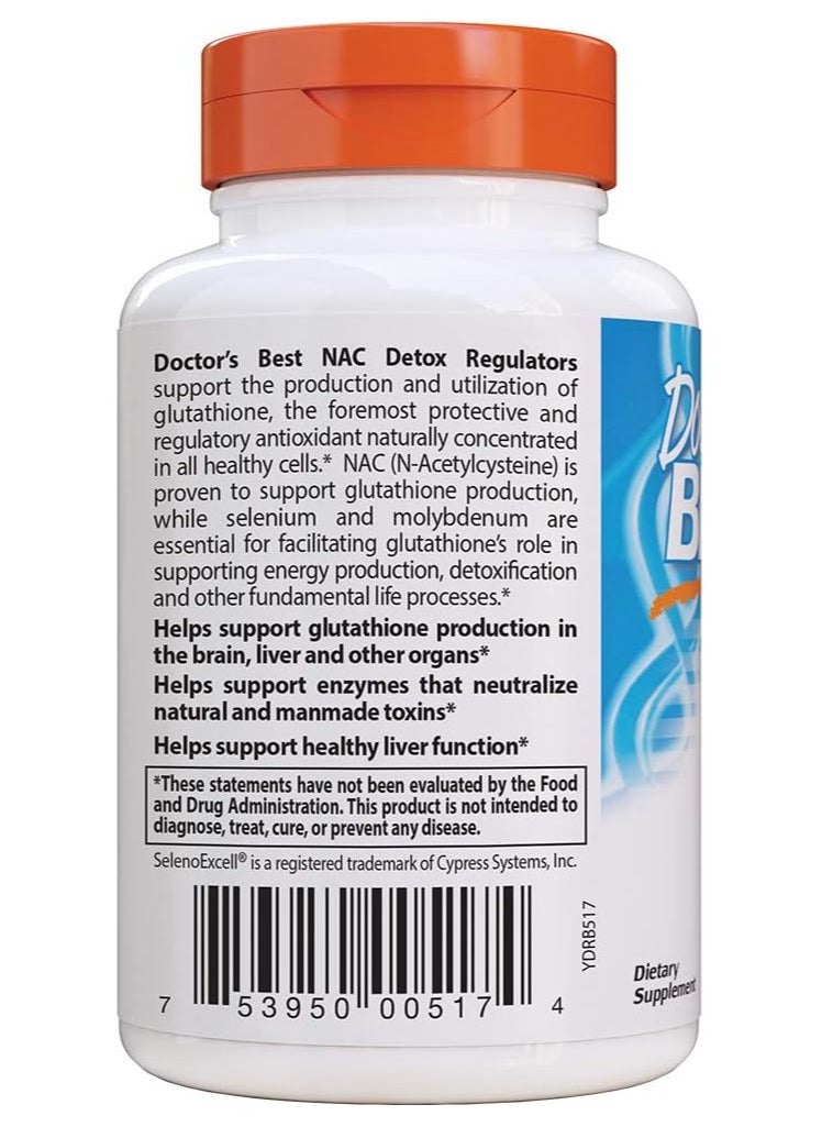 Doctor's BEST Nac Detox Regulators With Seleno Excell 180 Veggie Caps  - Image 2