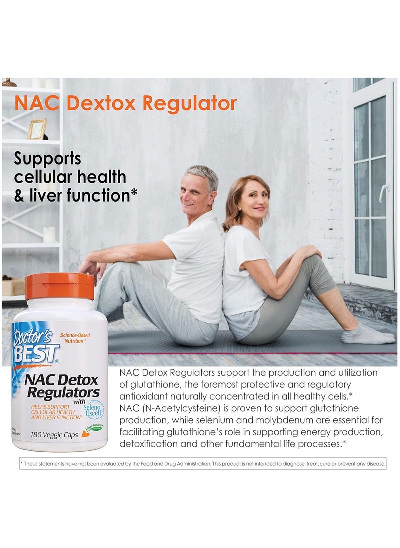 Doctor's BEST Nac Detox Regulators With Seleno Excell 180 Veggie Caps  - Image 4
