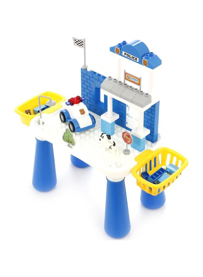 OKO Police Station Building Blocks Table Playset with Police Car – 55 Pieces - Image 2