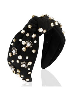 Black Pearl Rhinestone Embellished Knotted Wide Top Headband For Women'S Hair (Seashell, 1 Count) - pzsku/Z933B07AB9107A4FC1C78Z/45/_/1735567090/c60b988c-4f06-4eb4-a228-237dd47db238