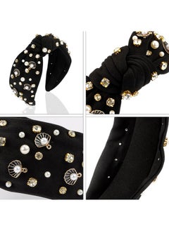 Black Pearl Rhinestone Embellished Knotted Wide Top Headband For Women'S Hair (Seashell, 1 Count) - pzsku/Z933B07AB9107A4FC1C78Z/45/_/1735567094/58986711-9fcd-4940-848f-547be2dd54d8