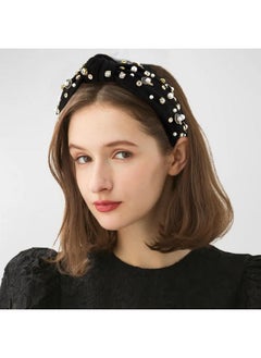 Black Pearl Rhinestone Embellished Knotted Wide Top Headband For Women'S Hair (Seashell, 1 Count) - pzsku/Z933B07AB9107A4FC1C78Z/45/_/1735567097/596e4499-b683-4b5c-ad4c-00e19de25625