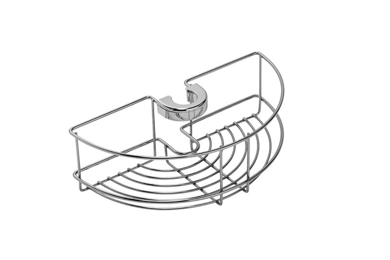 Croydex Riser Rail Shower Basket Bathroom Accessory EasytoFit Chrome Finish Bathroom Storage RustFree Clipon Basket with 5Year Guarantee Fits Standard Rails 85 x 265 x 135 cm