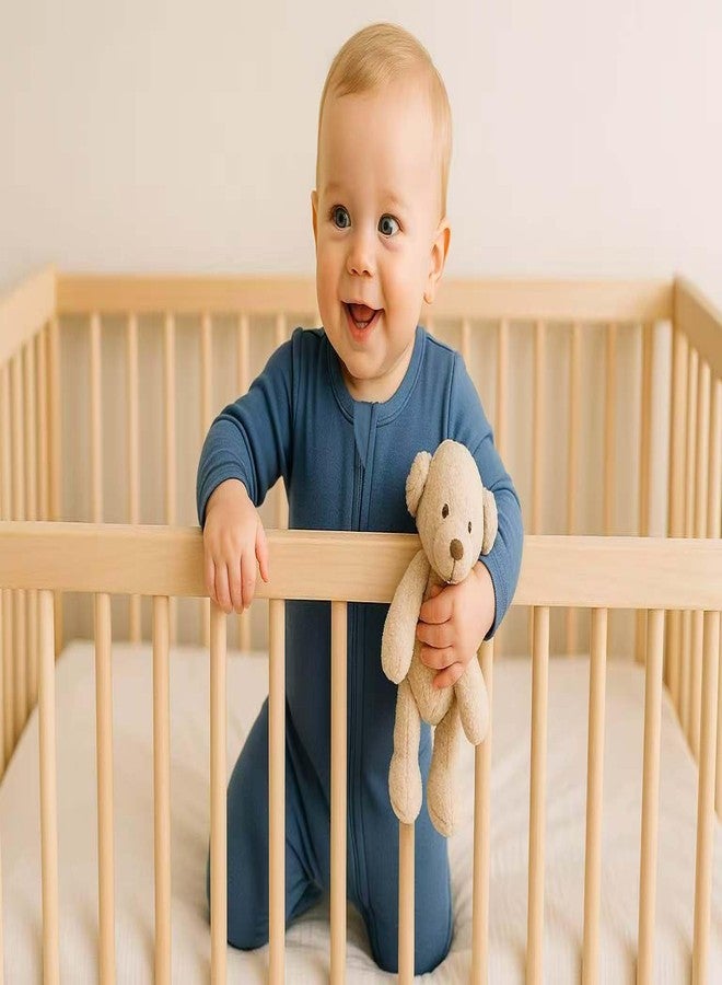Owlivia Organic Cotton Baby Pajamas, Boys Girls 3-Pack Zip Front Sleep 'N Play, Footed Sleeper, Long Sleeve(12-18 Months, Dinosaur&Blue&Ivory White) - Image 4
