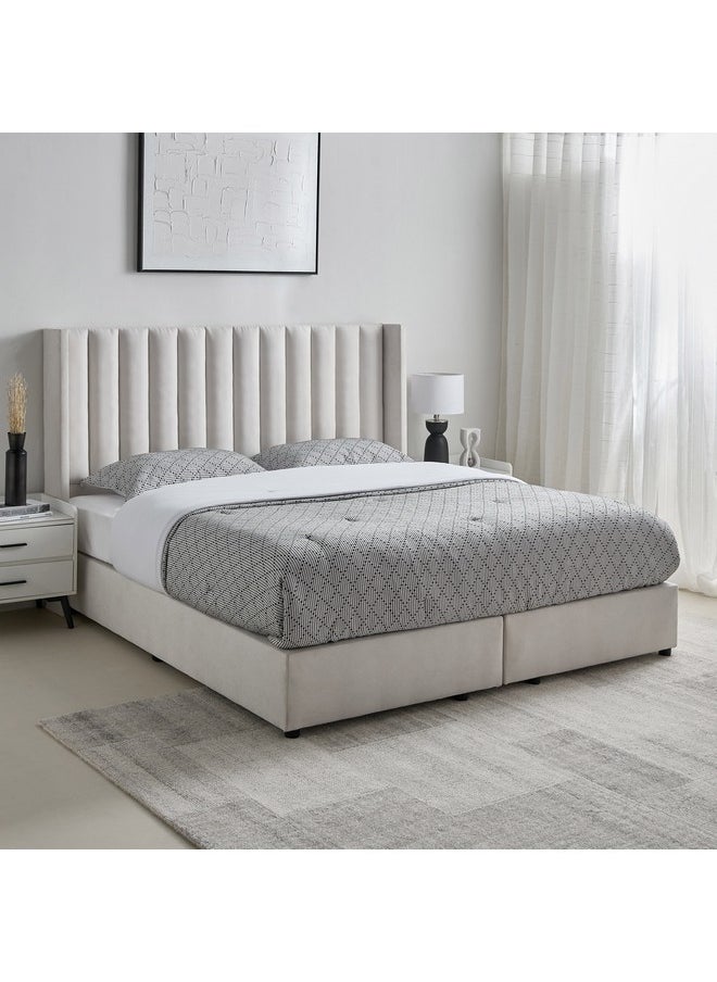 Home Box Curvy Wing Back Queen Upholstered Bed 205 x 125 x 170 cm  - Image 1