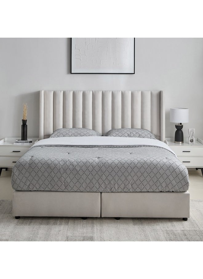 Home Box Curvy Wing Back Queen Upholstered Bed 205 x 125 x 170 cm  - Image 2