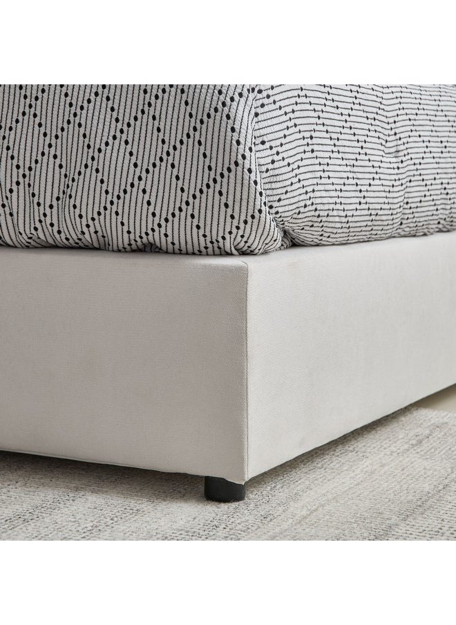 Home Box Curvy Wing Back Queen Upholstered Bed 205 x 125 x 170 cm  - Image 4