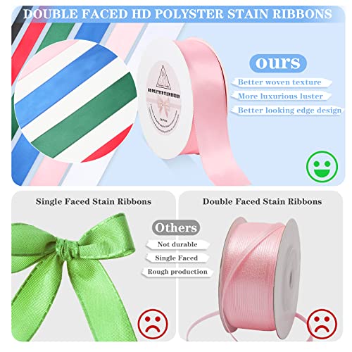 Handyman Crafts Forest Green Stain Ribbon for Gift Warping,3/8inch 50 Yards Solid Polyester Fabric Ribbons for Flower Boquests,Wedding Decorations,Flowers,Balloons,Holidays,Christmas,Bow Makings - Image 3