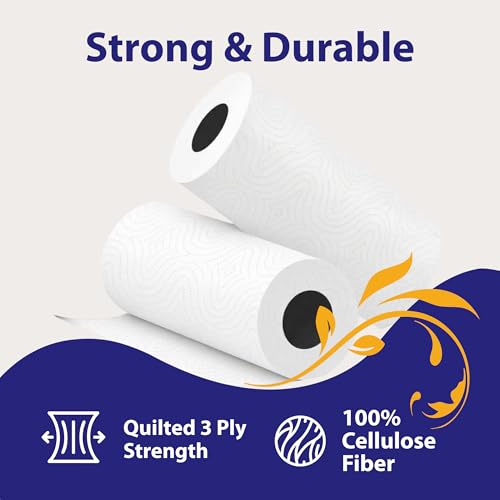 Origami 3 Ply 2 in 1 Luxuria Kitchen Tissue Paper Roll | Tough, Super Absorbent & Food Safe Tissues for Spotless Cleaning | Ideal for Multi Purpose Use (50 Pulls Per Roll, 100 Sheets) - Image 2