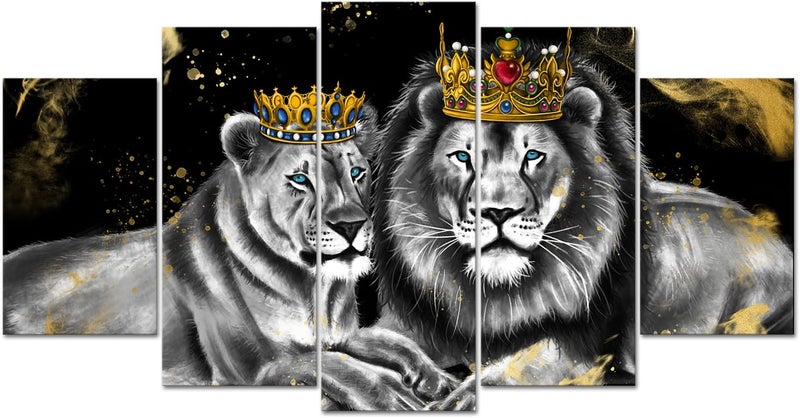 BPA 5 Piece Lion Canvas Wall Art - Image 1