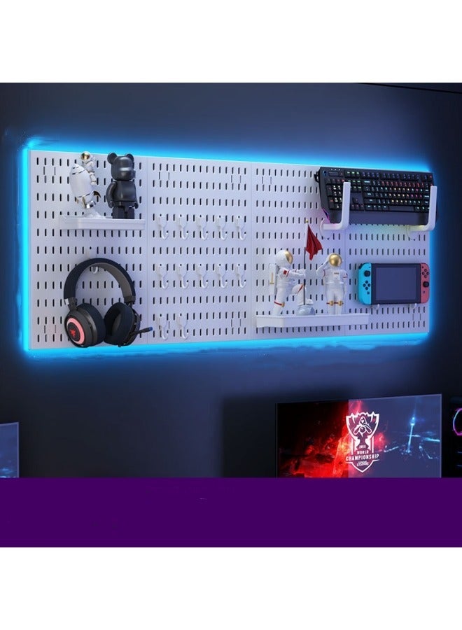 Wall Mount Display Pegboard Pegboard Combination for Living Room, Pegboard Combination Kit, Pegboard Hanging for Wall Organizer, White  - Image 1