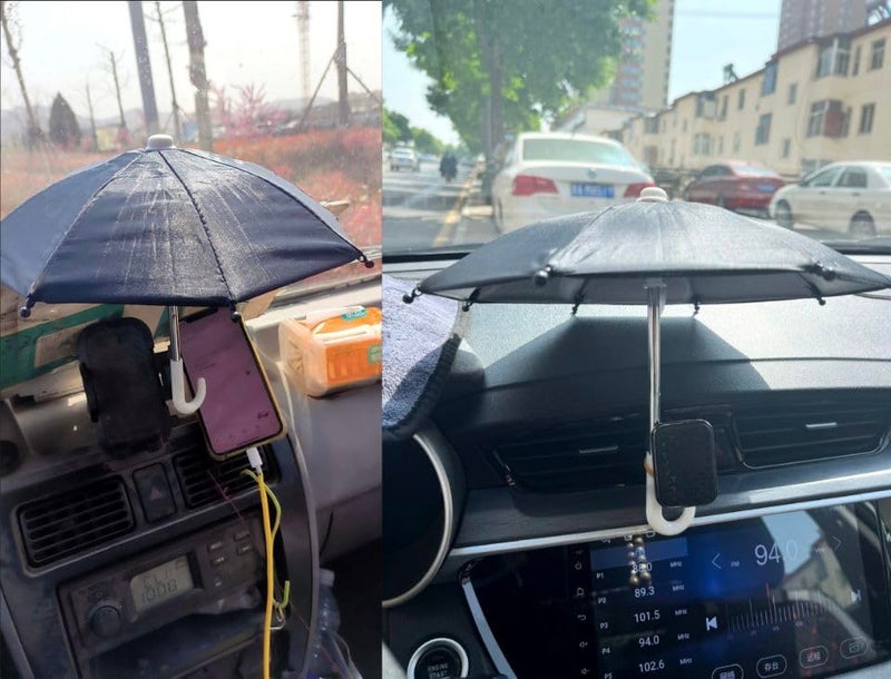 Yymobt Adjustable Universal Cell Phone Umbrella Stand, Anti-Glare Cover Sun Shield, Suction Cup Piggy Stand, Outdoor Phone Sunshade Holder - Image 2