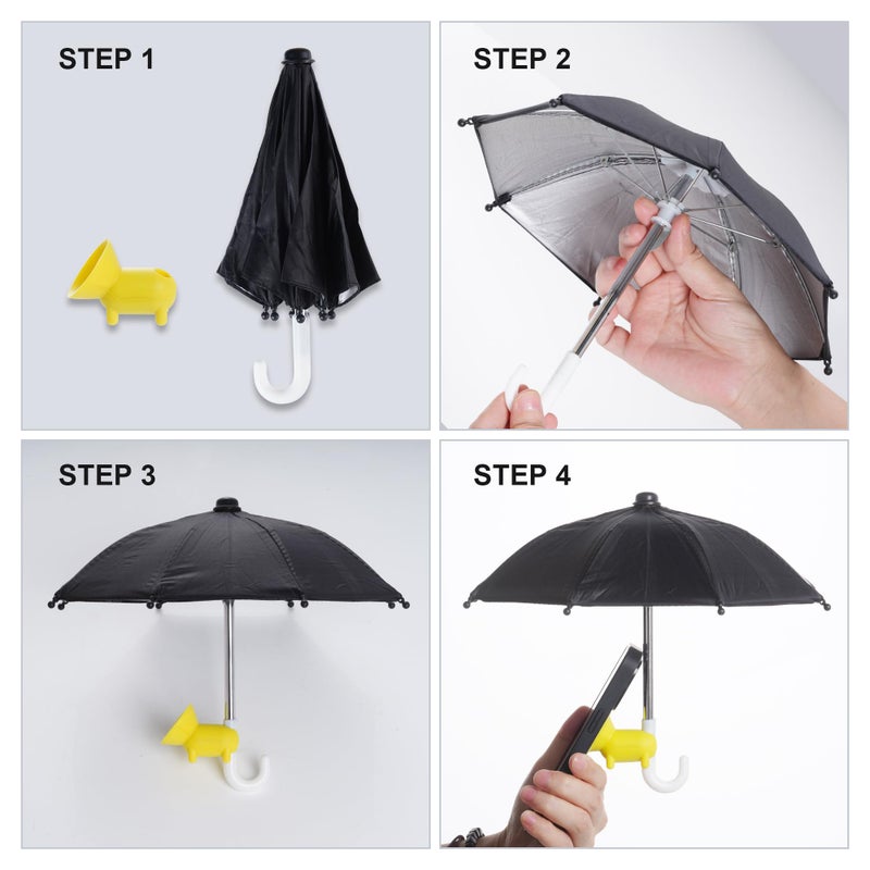 Yymobt Adjustable Universal Cell Phone Umbrella Stand, Anti-Glare Cover Sun Shield, Suction Cup Piggy Stand, Outdoor Phone Sunshade Holder - Image 5