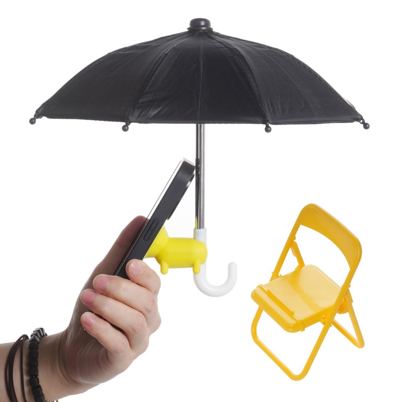 Yymobt Adjustable Universal Cell Phone Umbrella Stand, Anti-Glare Cover Sun Shield, Suction Cup Piggy Stand, Outdoor Phone Sunshade Holder - Image 1