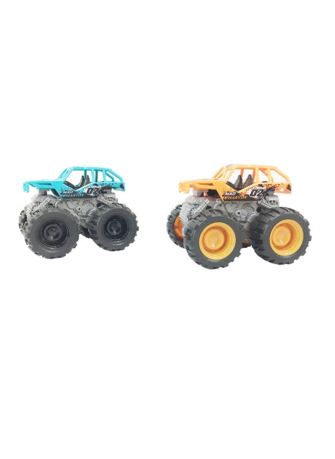 Galaxy Toys Galaxy Friction Truck - 12 cm Assorted Set | Pull-Back Powered Trucks | Special Big Wheel 4WD Series | Off-Road Orange, Blue & Green Trucks | Durable Plastic | Kids Vehicle Toy  - Image 3