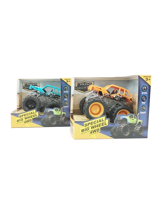 Galaxy Toys Galaxy Friction Truck - 12 cm Assorted Set | Pull-Back Powered Trucks | Special Big Wheel 4WD Series | Off-Road Orange, Blue & Green Trucks | Durable Plastic | Kids Vehicle Toy  - Image 2