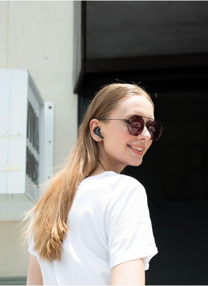GREEN LION - True Wireless Earbuds Santorini 2 TWS with Voice Assistant / ENC Dual Mic / Touch Control / High Quality Sound / Sleek and Compact / Sweat Resistant / Workout/ Outdoor / Running - Black - Image 1