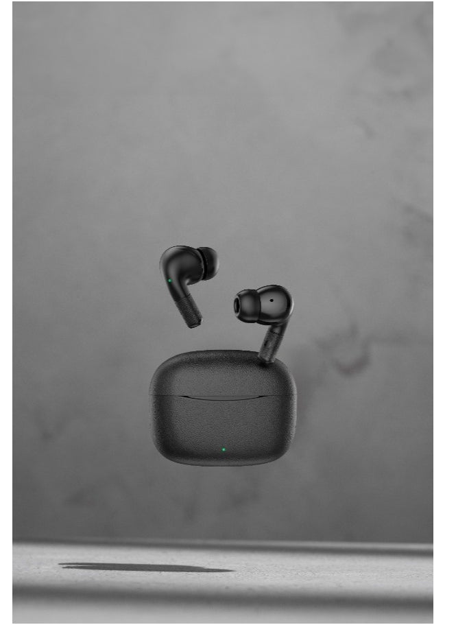 GREEN LION - True Wireless Earbuds Santorini 2 TWS with Voice Assistant / ENC Dual Mic / Touch Control / High Quality Sound / Sleek and Compact / Sweat Resistant / Workout/ Outdoor / Running - Black - Image 1